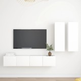 vidaXL Set dulapuri TV, 4 piese, alb, lemn prelucrat