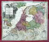 BELGII PARS SEPTENTRIONALIS communi nomine Vulgo HOLLANDIA nuncupata par JO. BAPTISTA HOMANN - Harta cca. 1700