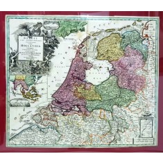 BELGII PARS SEPTENTRIONALIS communi nomine Vulgo HOLLANDIA nuncupata par JO. BAPTISTA HOMANN - Harta cca. 1700