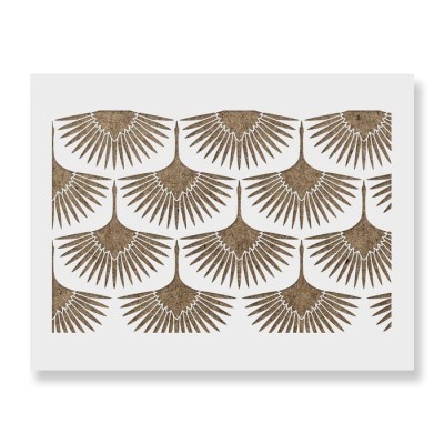 Sablon Perete vopsire, tencuiala 900x600x0.7mm Art Deco Cranes Refolosibil, model MXSP7045 foto
