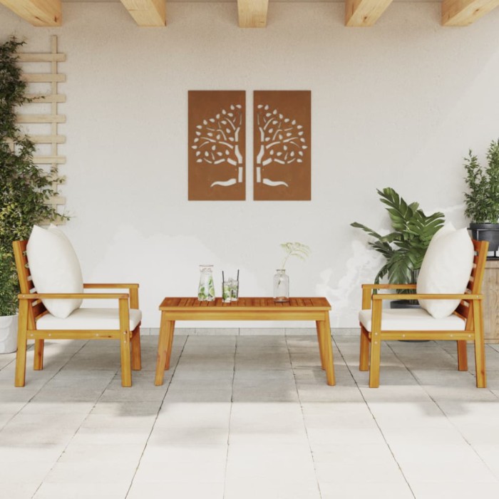 Gossi set mobilier de gradina cu perne, 3 piese, lemn masiv acacia