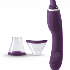 Stimulator Triple Delight Tongue-Suction-Vibration Silicon USB Mov 26.2 cm