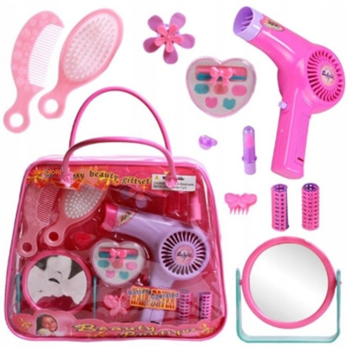 Set de frumusețe &icirc;ntr-o geantă de m&acirc;nă pentru copii, cosmetice, accesorii pentru coafat