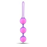 Bile vaginale - Enjoy Placere Tripla Snur cu Trei Bile Vaginale Roz cu Violet