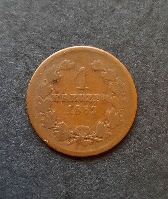 1 Kreuzer Leopold I 1852, Statele Germane - G 4303 foto