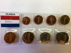 SET 8 monede euro OLANDA 2014 (Alexander) - UNC foto