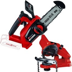 Einhell FORTEXXA 18/20 TH PXC + GC-CS 85 E - Drujba fara acumulatori si incarcator Li-Ion 18 V - Ah 20 cm 7 m/s + Masina de ascutit lanturi 85 W 108x2