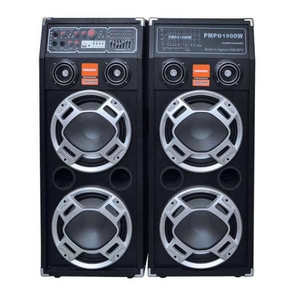 Set 2 Boxe Active cu Bluetooth USB SD MP3 Karaoke Chitara DP2304 360W