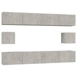 Cumpara ieftin Set dulap TV, 6 piese, gri beton, lemn prelucrat