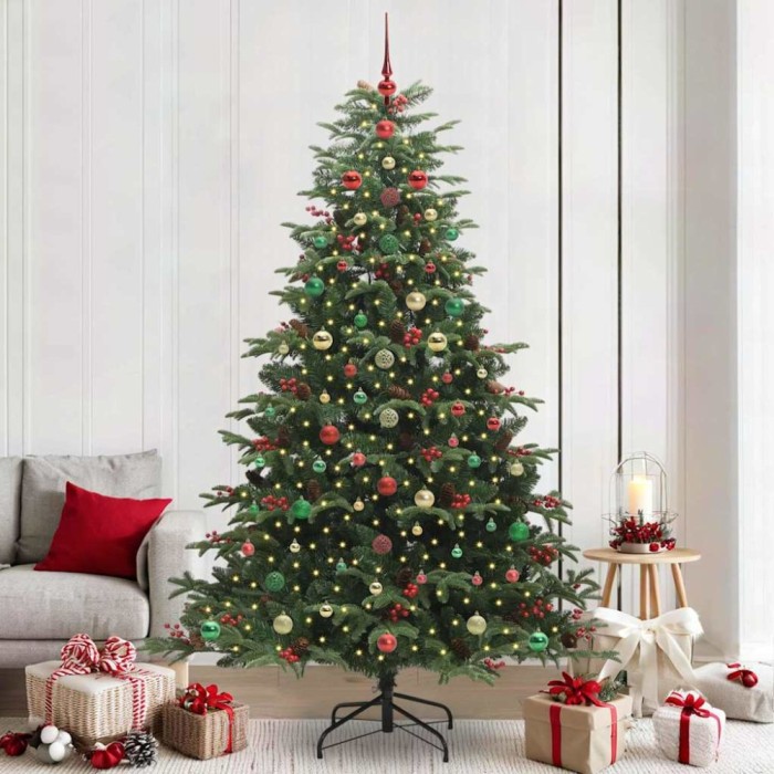 vidaXL Brad de Crăciun artificial Verde 240 cm PVC și metal și plastic 3395576