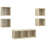 Cumpara ieftin Set de dulapuri TV, 5 piese, stejar Sonoma, lemn prelucrat