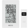 Statie Meteo Wireless ECG MS 100, Interior/Exterior, LCD, Ceas, Alarma, Senzor extern, IP44, Raza 30m, Indicator confort, Alb