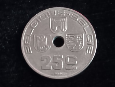 C50 - Moneda foarte veche - 25 centimes - Belgia - 1939 foto