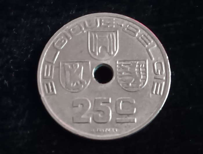 C50 - Moneda foarte veche - 25 centimes - Belgia - 1939