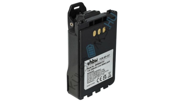 Baterie radio VHBW de &icirc;nlocuire pentru Icom BP-307 - 3300 mAh 7,4 V Li-Ion + clemă pentru curea