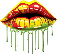 Sticker decorativ, Buze, Verde, 63 cm, 8383ST-4 foto