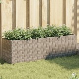 vidaXL Jardinieră de grădină cu 3 ghivece gri 105x30x32 cm poliratan 366418