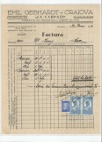 Romania, &quot;La Carpati&quot; Emil Gebhardt, Factura, Craiova, 1932