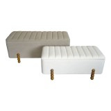 Cumpara ieftin Set 2 tabureti cu spatiu depozitare Daph Pako World Bej 110x46x45 cm