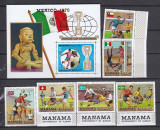 Manama - FOTBAL - C.M. MEXIC 1970 - Colita + Serie - MNH, Nestampilat