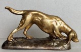 Ogar la vanatoare - statueta caine de vanatoare din fonta, artizanat industrial romaneasca