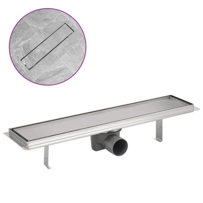 Rigola dus liniara, model linie, otel inoxidabil, 530 x 140 mm