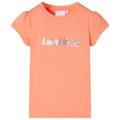 Tricou de copii m&acirc;neci tip șapcă portocaliu neon 92