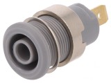 Soclu Banană 4mm Gri Aurit 24A 1kV