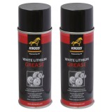 Pachet 2 x Spray Vaselina Alba Kross 400ml, Lubrifiant Universal Rulmenti, Lanturi, Protectie Anti-Uzura, Rezistent Apa