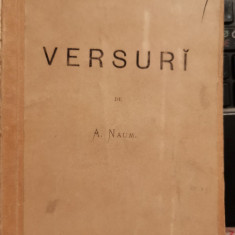 1890 VERSURI 1878-1890 A. NAUM Iaşi Tipografia Naţională