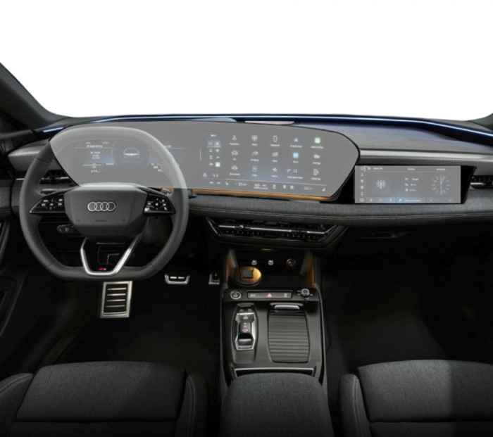 Folie Protectie Navigatie Audi A6 Sportback e-tron 2024+, Duragon, protectie Display Navigatie, silicon Transparent, Anti-zgarieturi, kit instalare