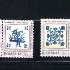ROMANIA 2010 - ROMANIA-PORTUGALIA, CERAMICA, 2 VALORI CU VINIETA, MNH - LP 1869