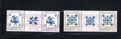 ROMANIA 2010 - ROMANIA-PORTUGALIA, CERAMICA, 2 VALORI CU VINIETA, MNH - LP 1869 foto