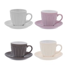 Set 4 cesti cu farfurii, 250 ml, Multicolor, Ceramica, ATU-086791 foto