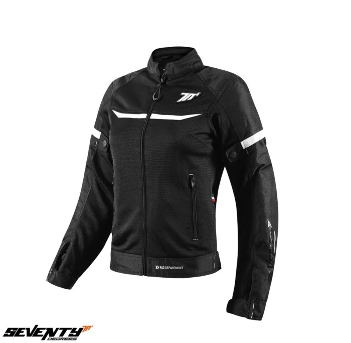 Geaca (jacheta) femei pentru scuter - motocicleta Racing vara Seventy model SD-JR30.2 Mojave culoare: negru/alb Negru/alb XS