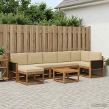 Cumpara ieftin Set de canapele de exterior 8 buc. 7-Locuri Natural si Bej