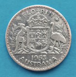 Moneda Argint Australia 1 Florin 1953, Stare FB