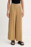 MAX&amp;Co. pantaloni din in culoarea verde, lat, high waist, 2516131025200