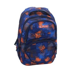 Rucsac Zipper Cube, Orange &amp; Blue, Herlitz
