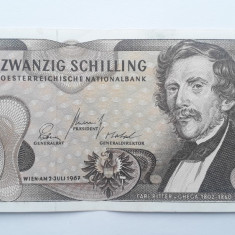 20 Schilling Austria 1967 , silingi austrieci aunc