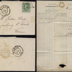 Belgium 1871 Postal History Rare Cover + Content Namur DB.280