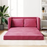 Gossi canapea extensibila de podea 2 in 1, rosu vin, 122x204x55 cm