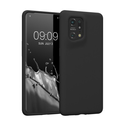 Husa Kwmobile pentru OPPO Find X5, Silicon, Negru, 57629.01 foto