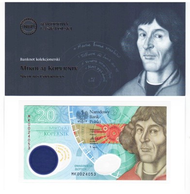 Polonia 20 ZLOTI Zlotich 2023 P-197 550 ANI Nasterea Nicolaus Copernicus Polimer UNC foto