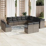 vidaXL Set mobilier de grădină cu perne, 13 piese, gri, poliratan 3250329
