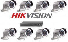 Kit NVR 8 Canale PoE 8 Camere Bullet Ip 1.3 Megapixeli Hikvision foto