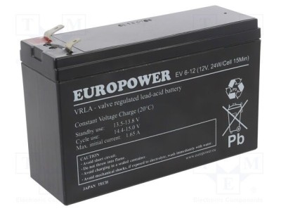 Acumul: plumb-acid 12V 5,5Ah AGM nu necesită &amp;icirc;ntreţinere EV foto