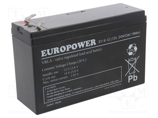 Acumul: plumb-acid 12V 5,5Ah AGM nu necesită &icirc;ntreţinere EV