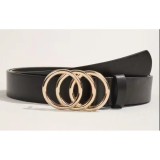 Cumpara ieftin Curea Neagra cu catarama tripla - 531062