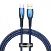 Cablu De &icirc;ncărcare Rapidă Baseus Glimmer Series USB-A - USB-C 100W 480Mbps 1m Albastru CADH000403
